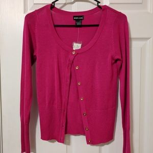 Fuchsia colored cardigan